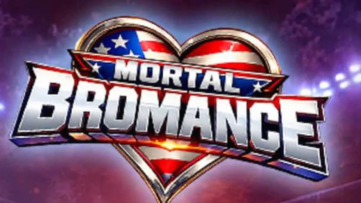Interface do jogo Mortal Bromance com personagens satíricos e elementos de vestiário
