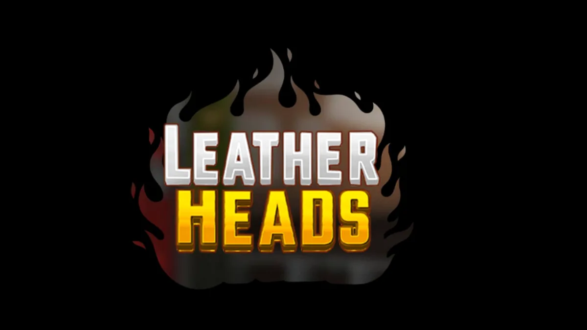 Cena de ação do slot Leatherheads com bombeiros e chamas neon